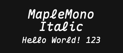 MapleMono-Italic