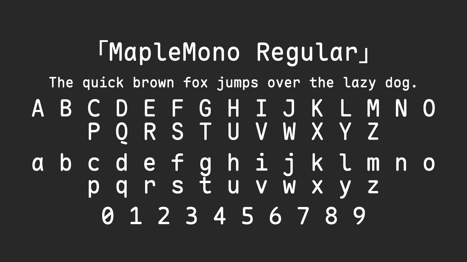 MapleMono-Regular字体预览