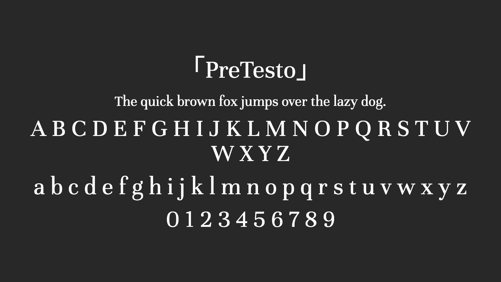 PreTesto字体预览