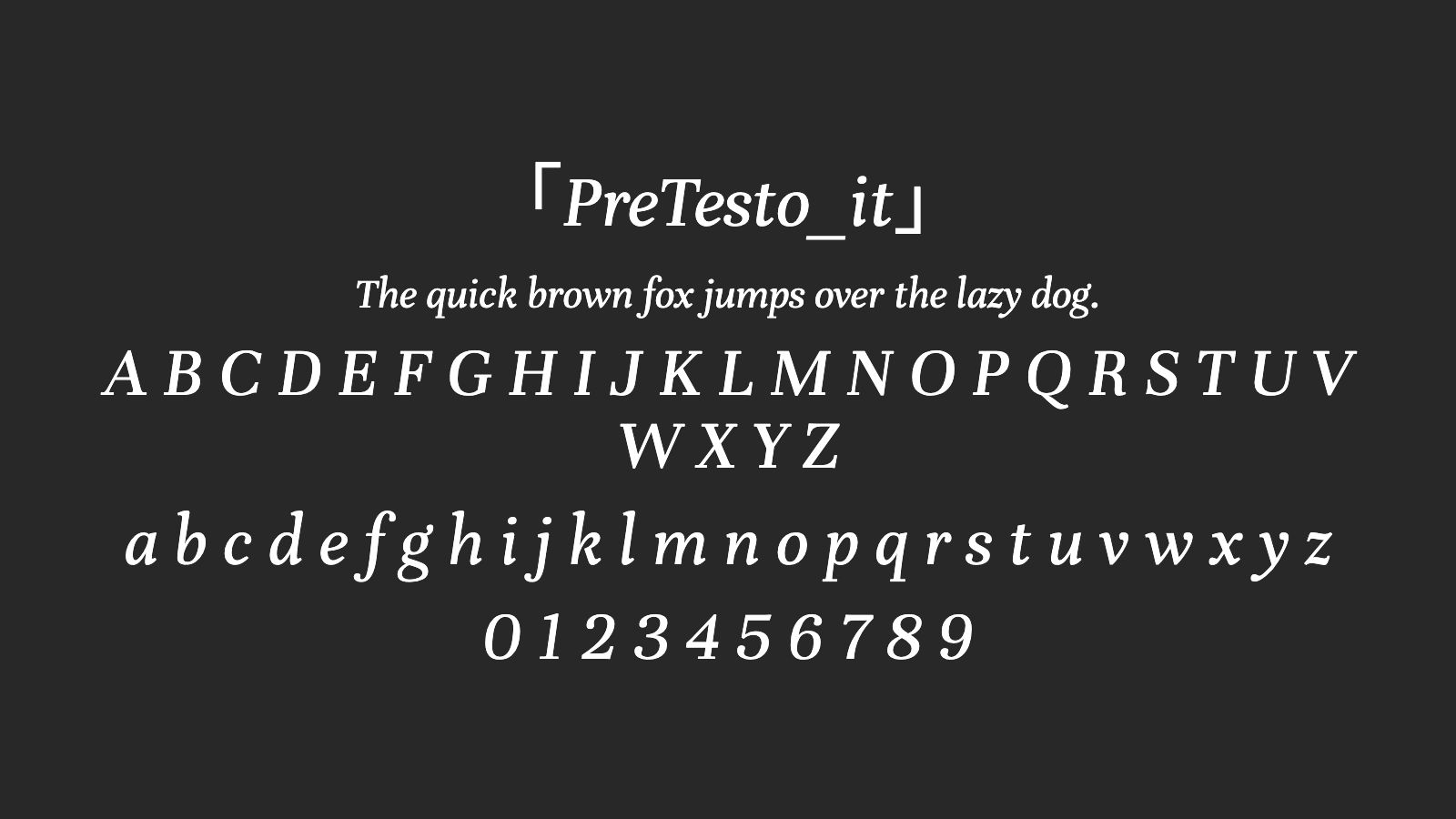 PreTesto_it字体预览