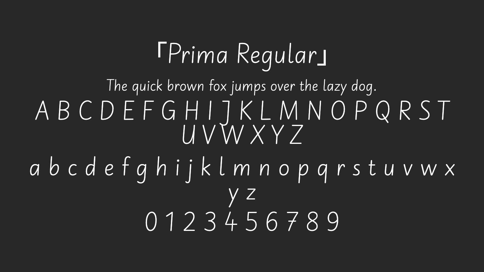 Prima-Regular字体预览