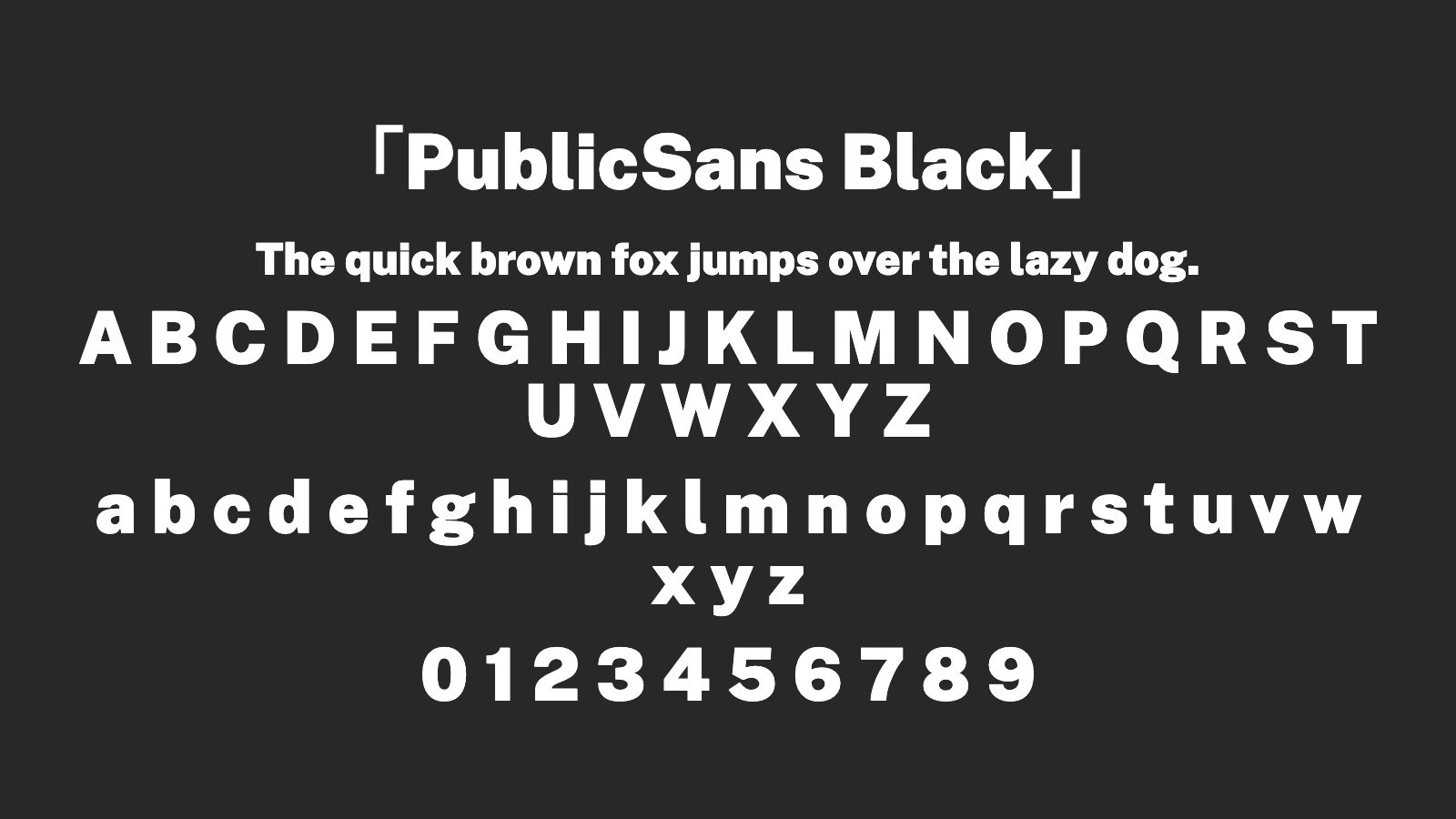 PublicSans-Black字体预览