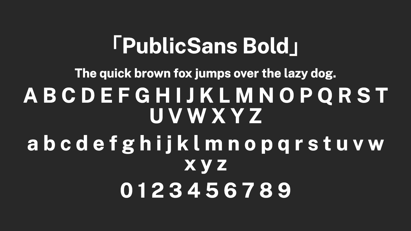 PublicSans-Bold字体预览