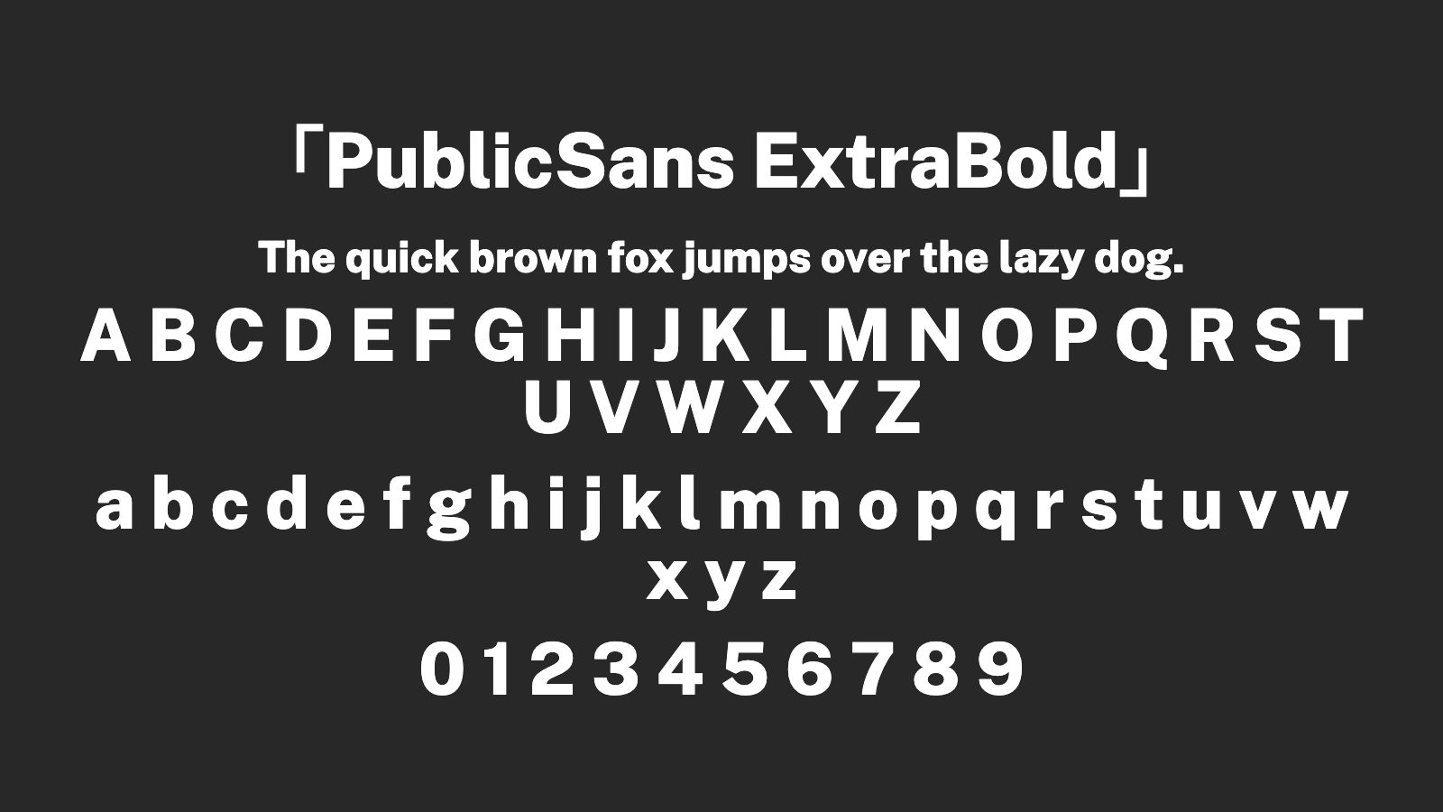 PublicSans-ExtraBold字体预览