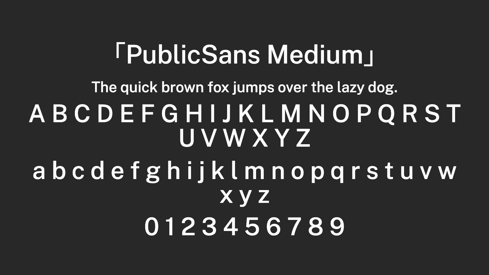 PublicSans-Medium字体预览
