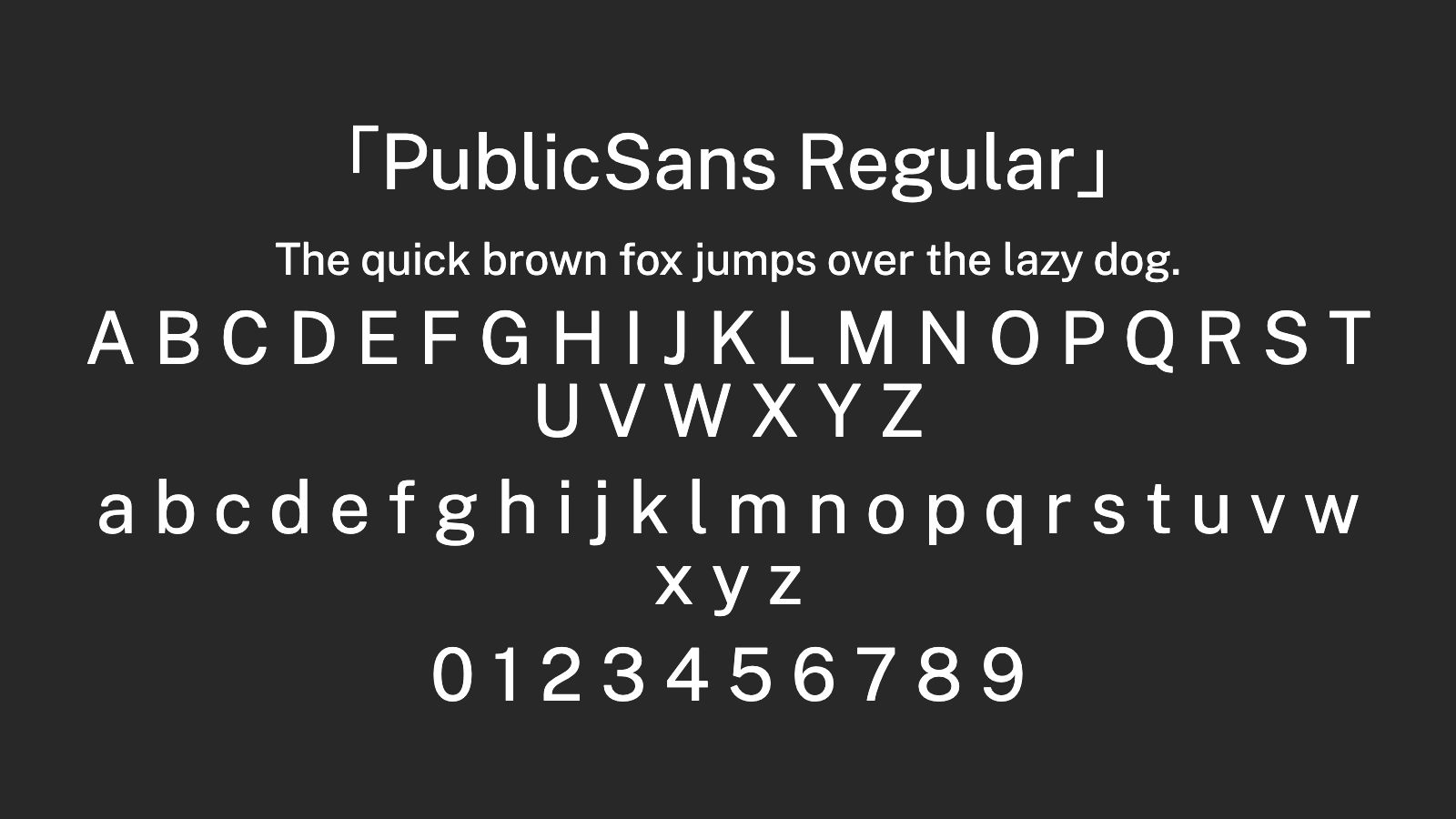 PublicSans-Regular字体预览