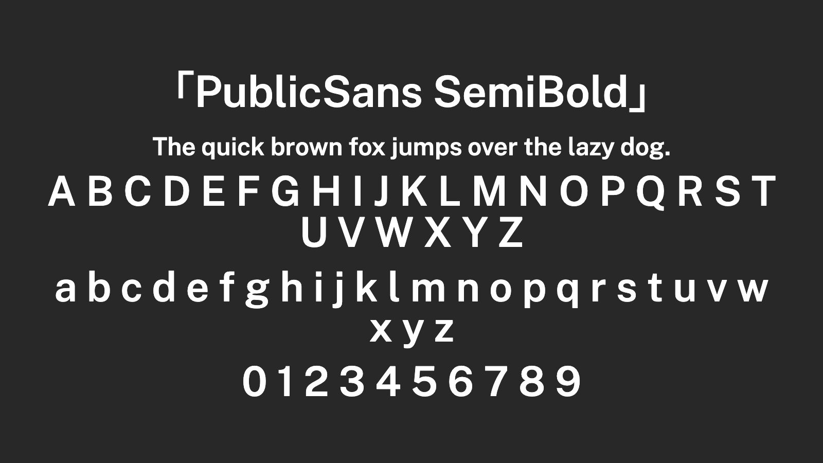 PublicSans-SemiBold字体预览