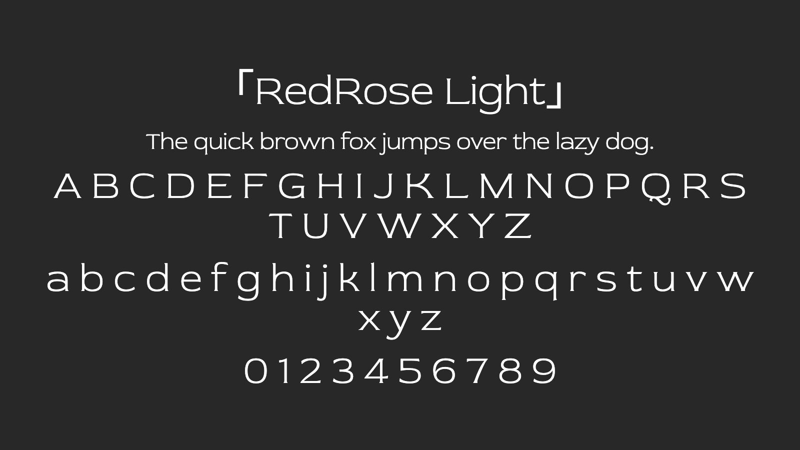 RedRose-Light字体预览