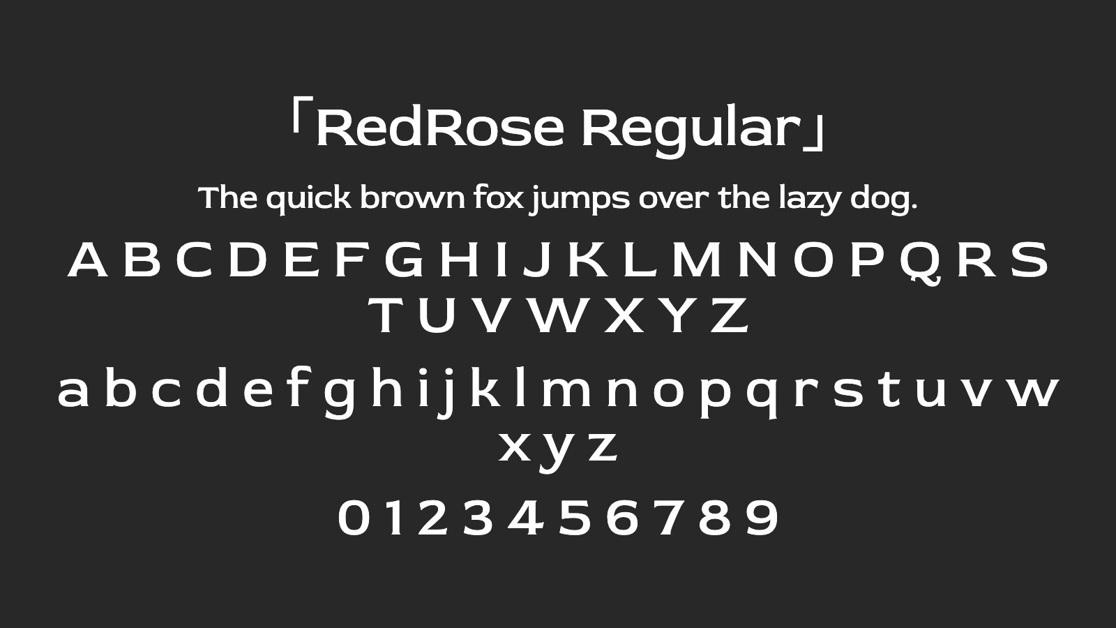 RedRose-Regular字体预览