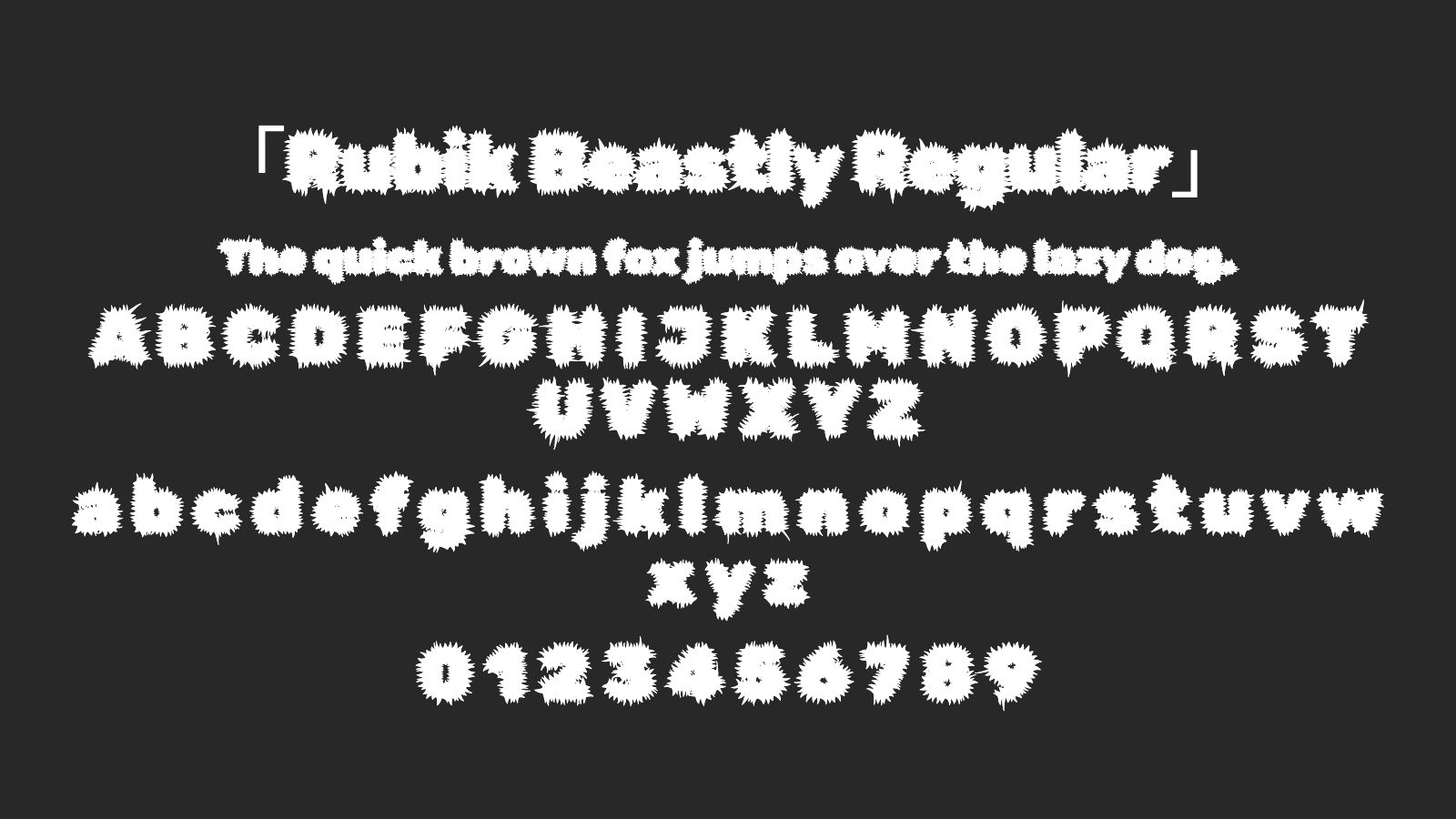 Rubik-Beastly-Regular字体预览