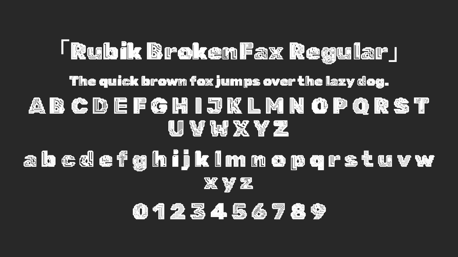Rubik-BrokenFax-Regular字体预览