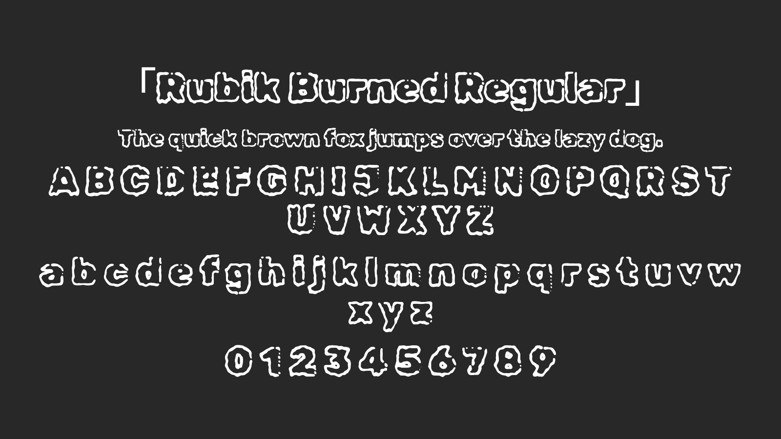 Rubik-Burned-Regular字体预览