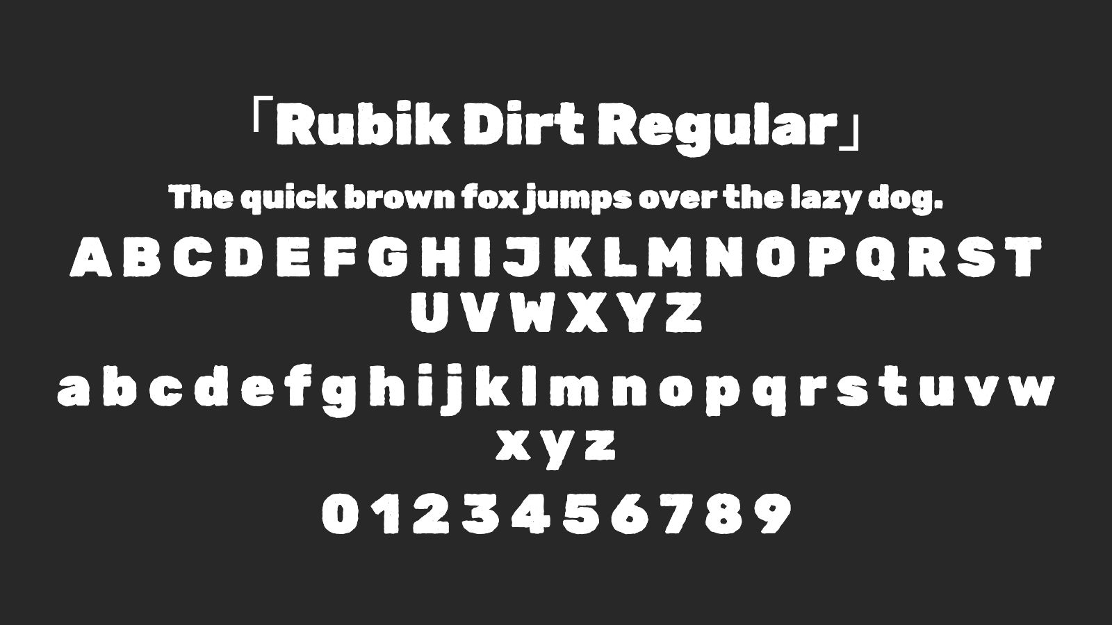 Rubik-Dirt-Regular字体预览