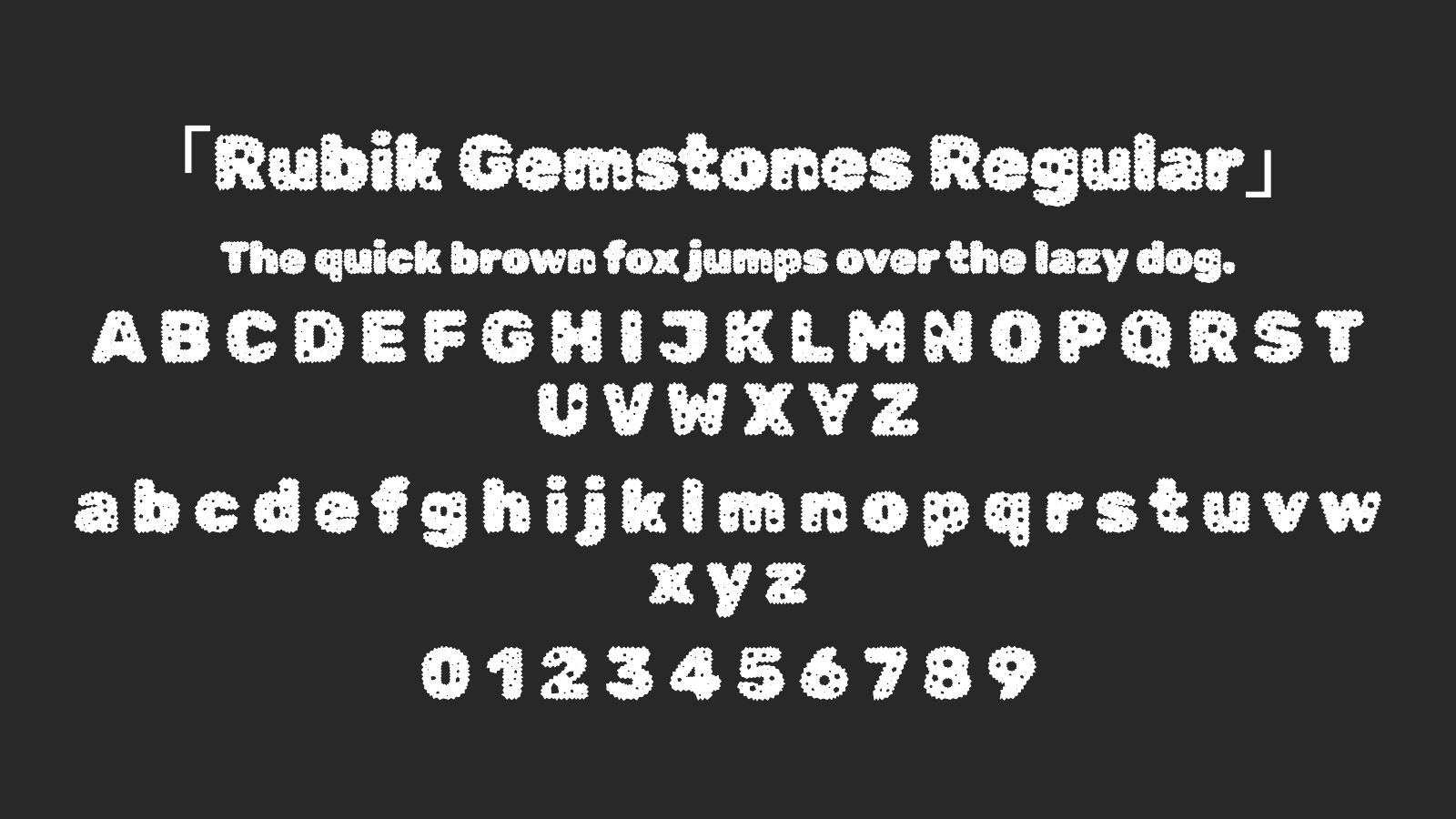 Rubik-Gemstones-Regular字体预览