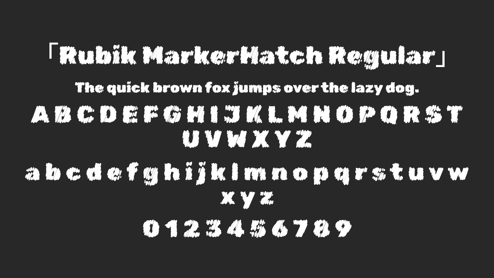 Rubik-MarkerHatch-Regular字体预览