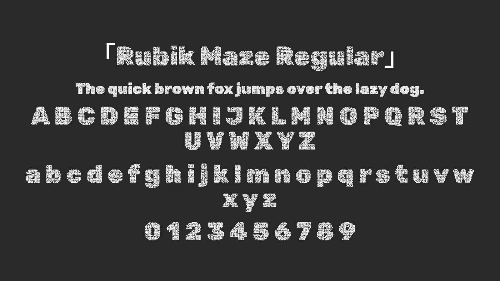 Rubik-Maze-Regular字体预览