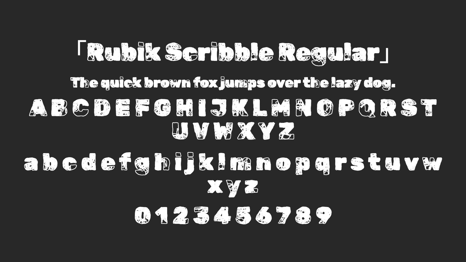 Rubik-Scribble-Regular字体预览