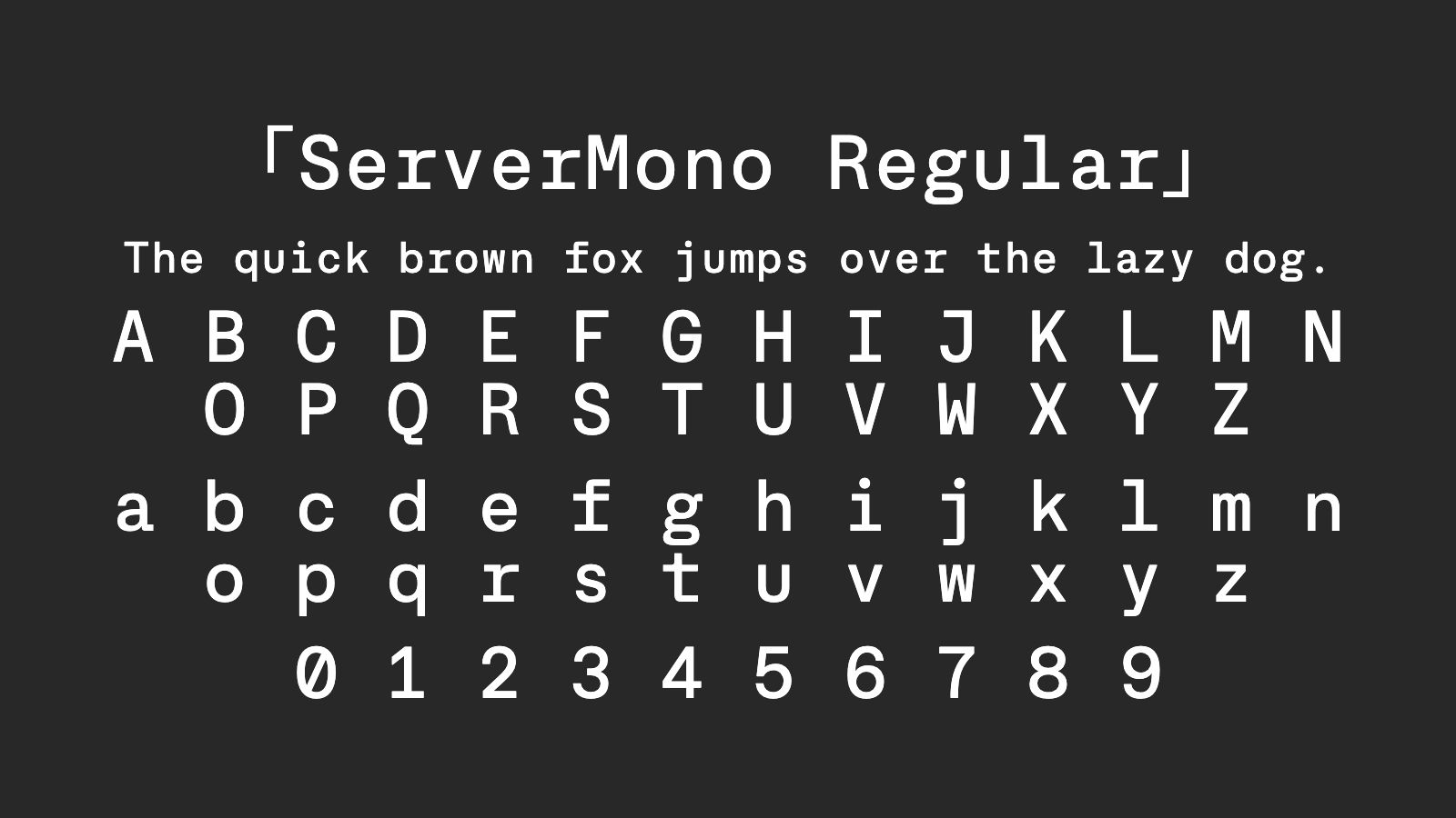 ServerMono-Regular字体预览