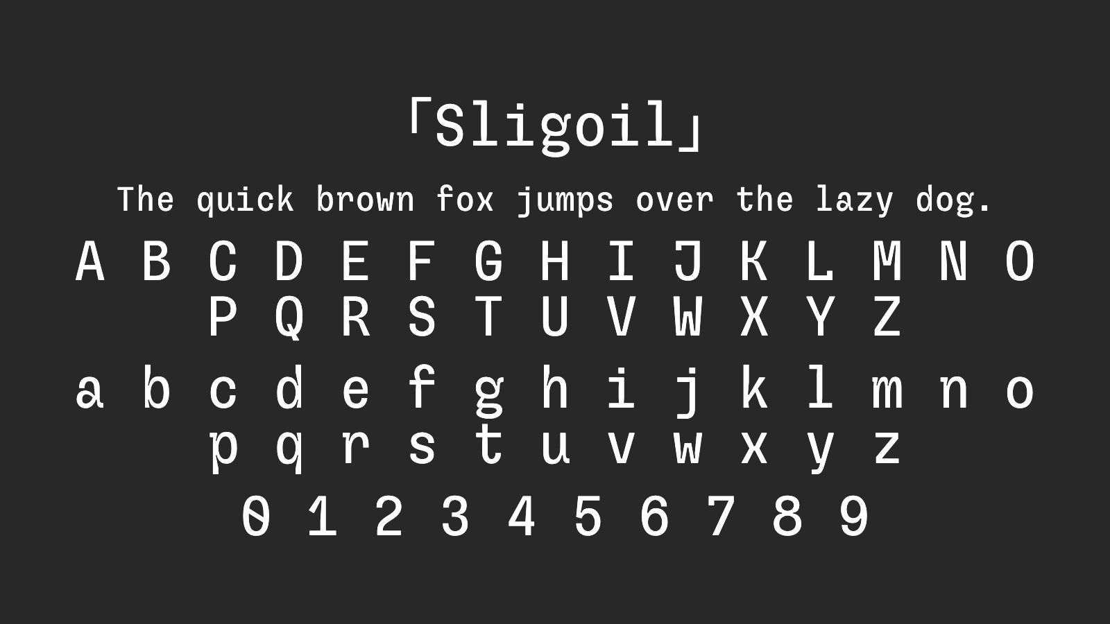 Sligoil字体预览