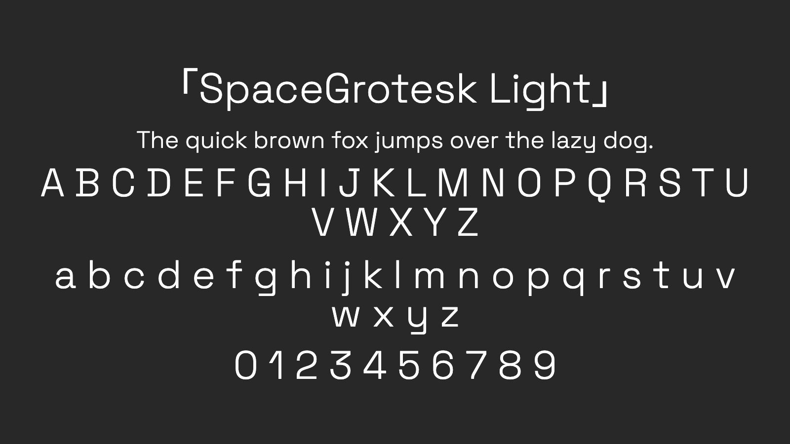 SpaceGrotesk-Light字体预览