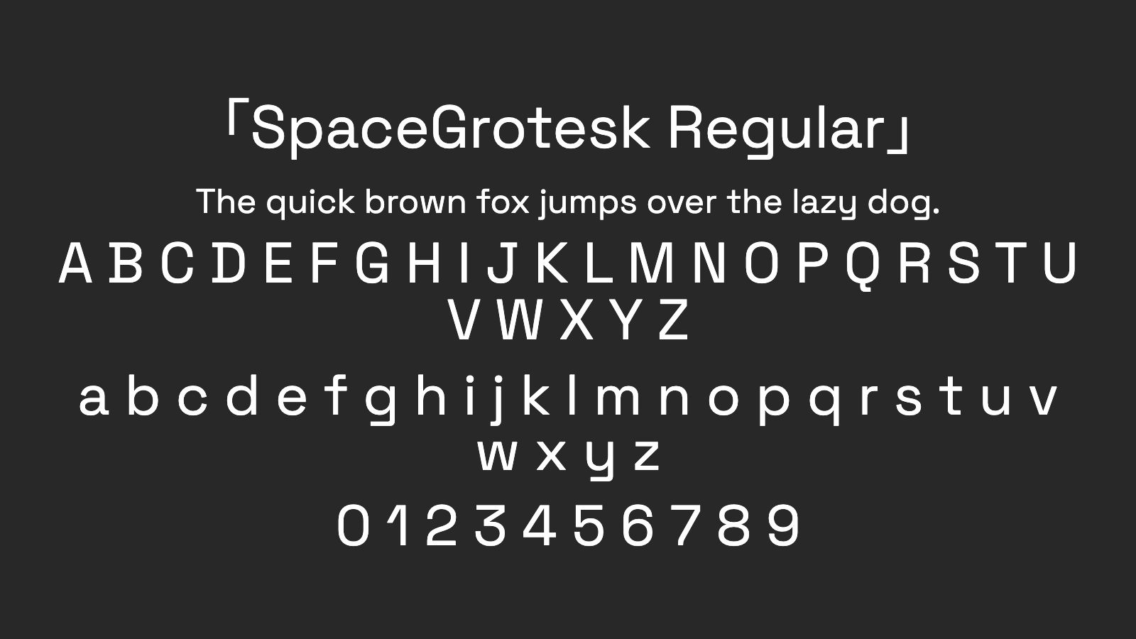 SpaceGrotesk-Regular字体预览