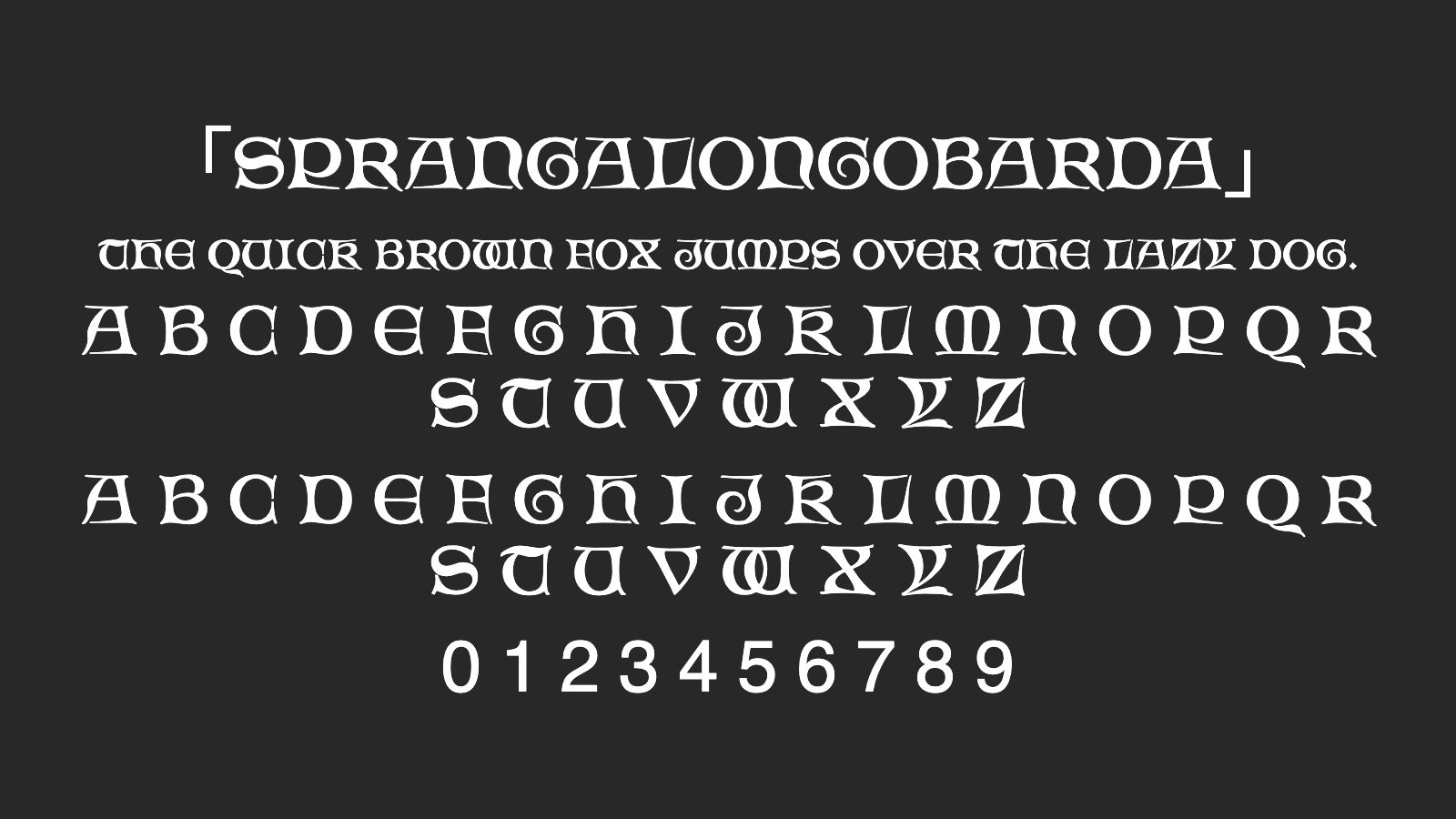 SprangaLongobarda字体预览