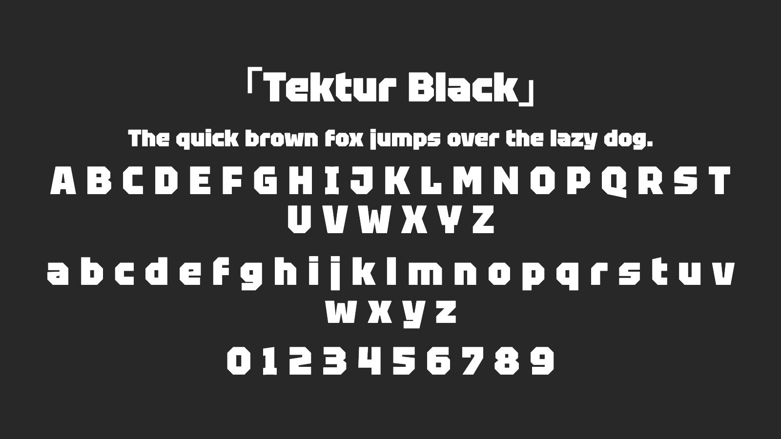 Tektur-Black字体预览