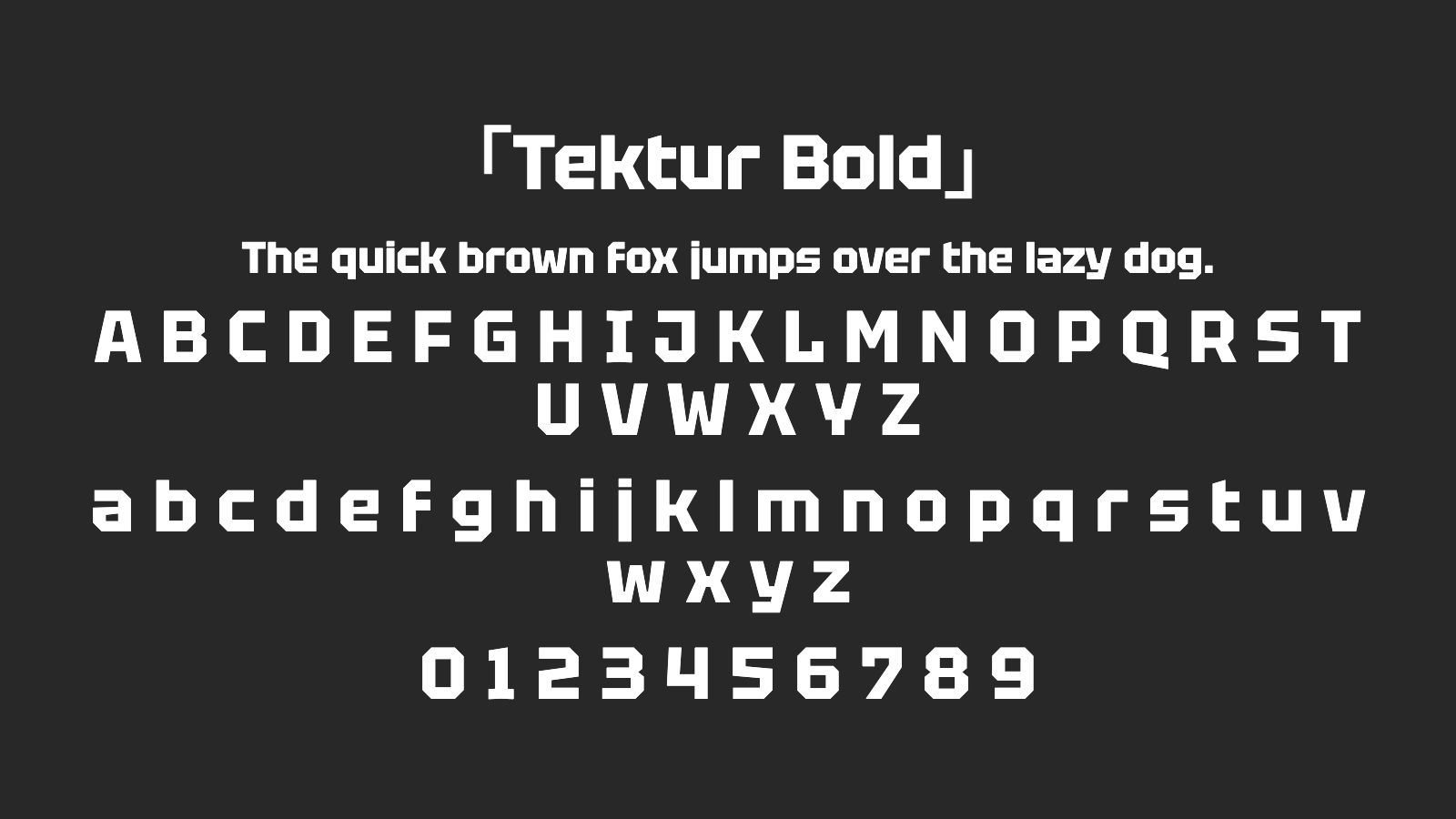 Tektur-Bold字体预览