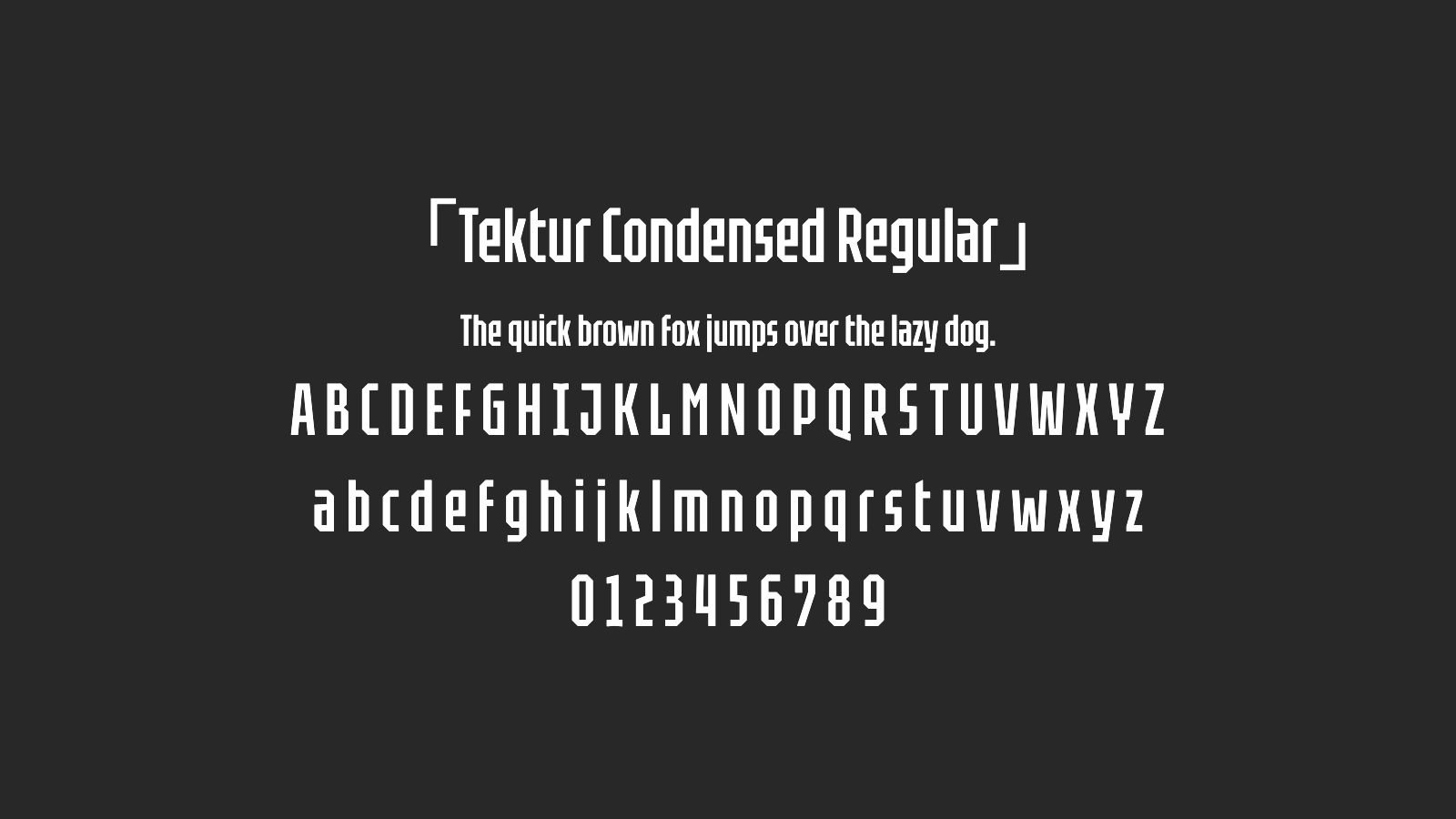 Tektur-Condensed-Regular字体预览
