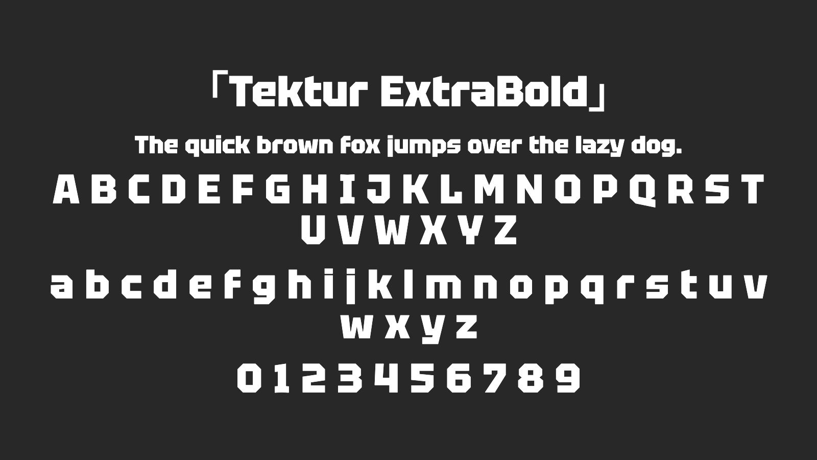 Tektur-ExtraBold字体预览