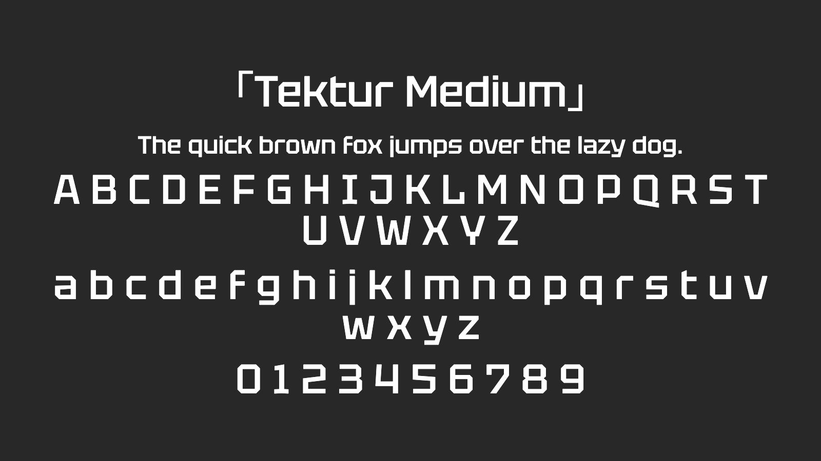 Tektur-Medium字体预览