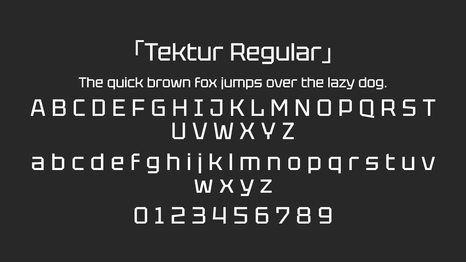 Tektur-Regular字体预览