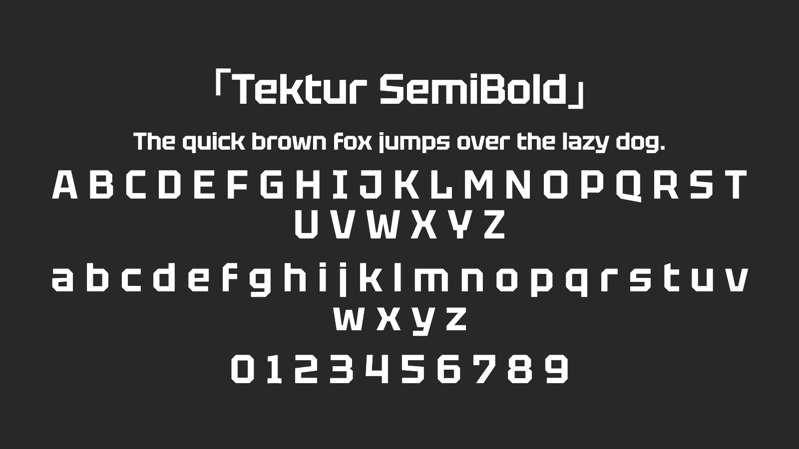 Tektur-SemiBold字体预览