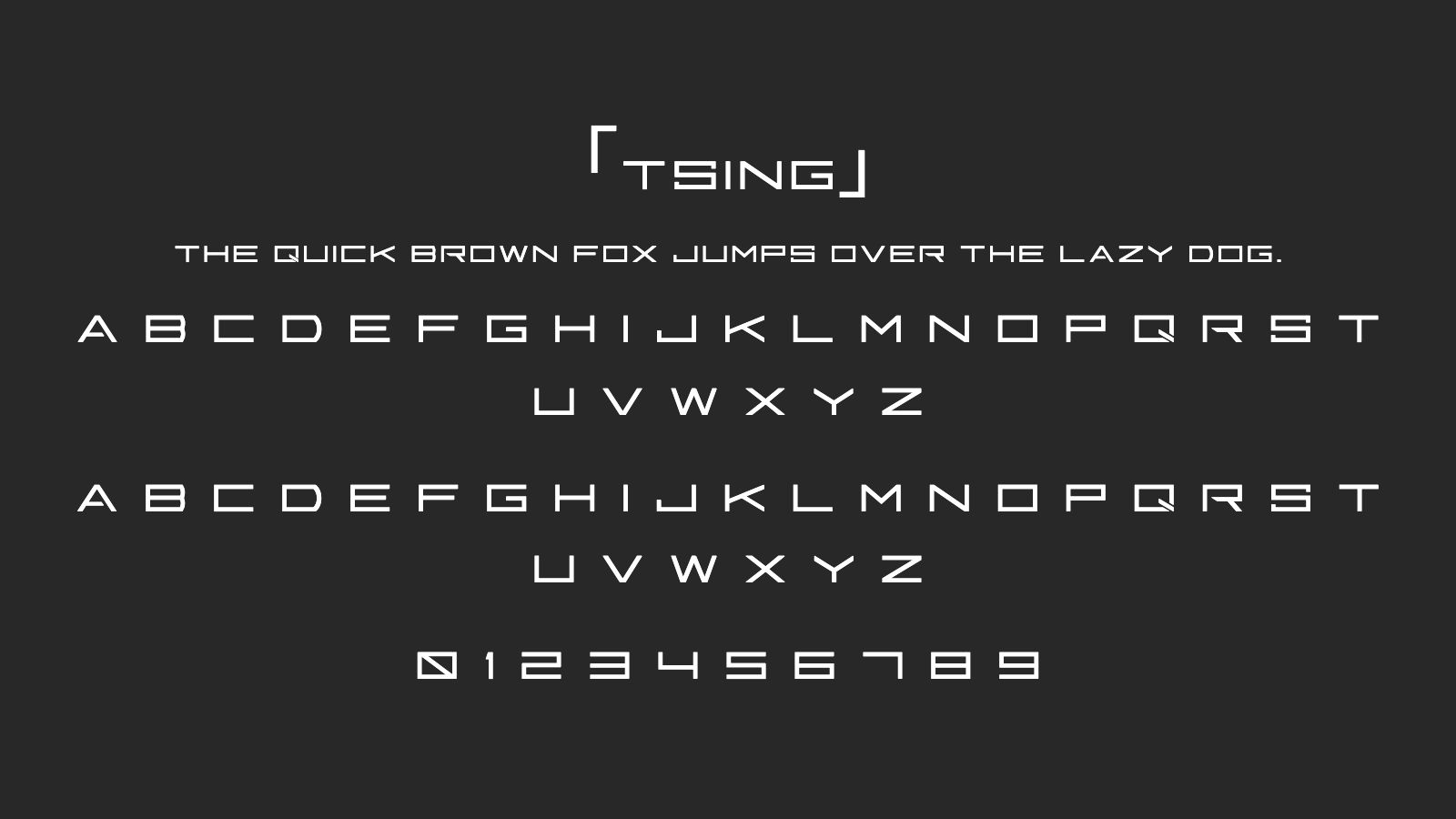 Tsing字体预览
