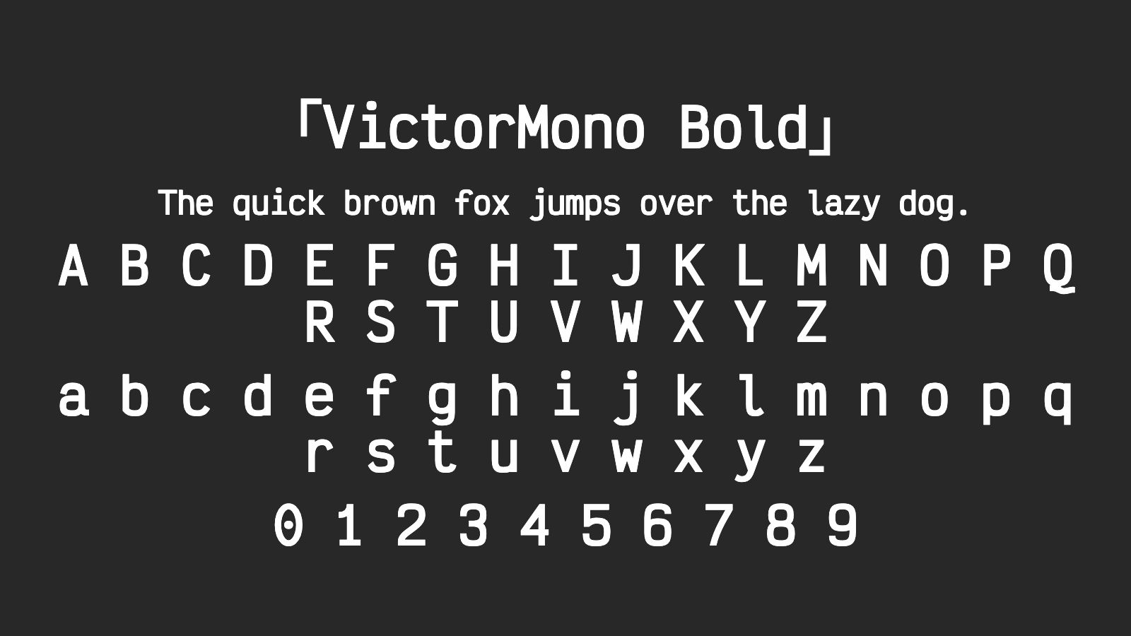 VictorMono-Bold字体预览