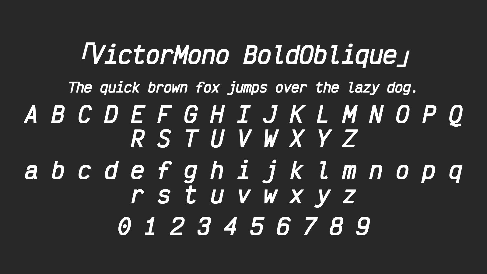 VictorMono-BoldOblique字体预览