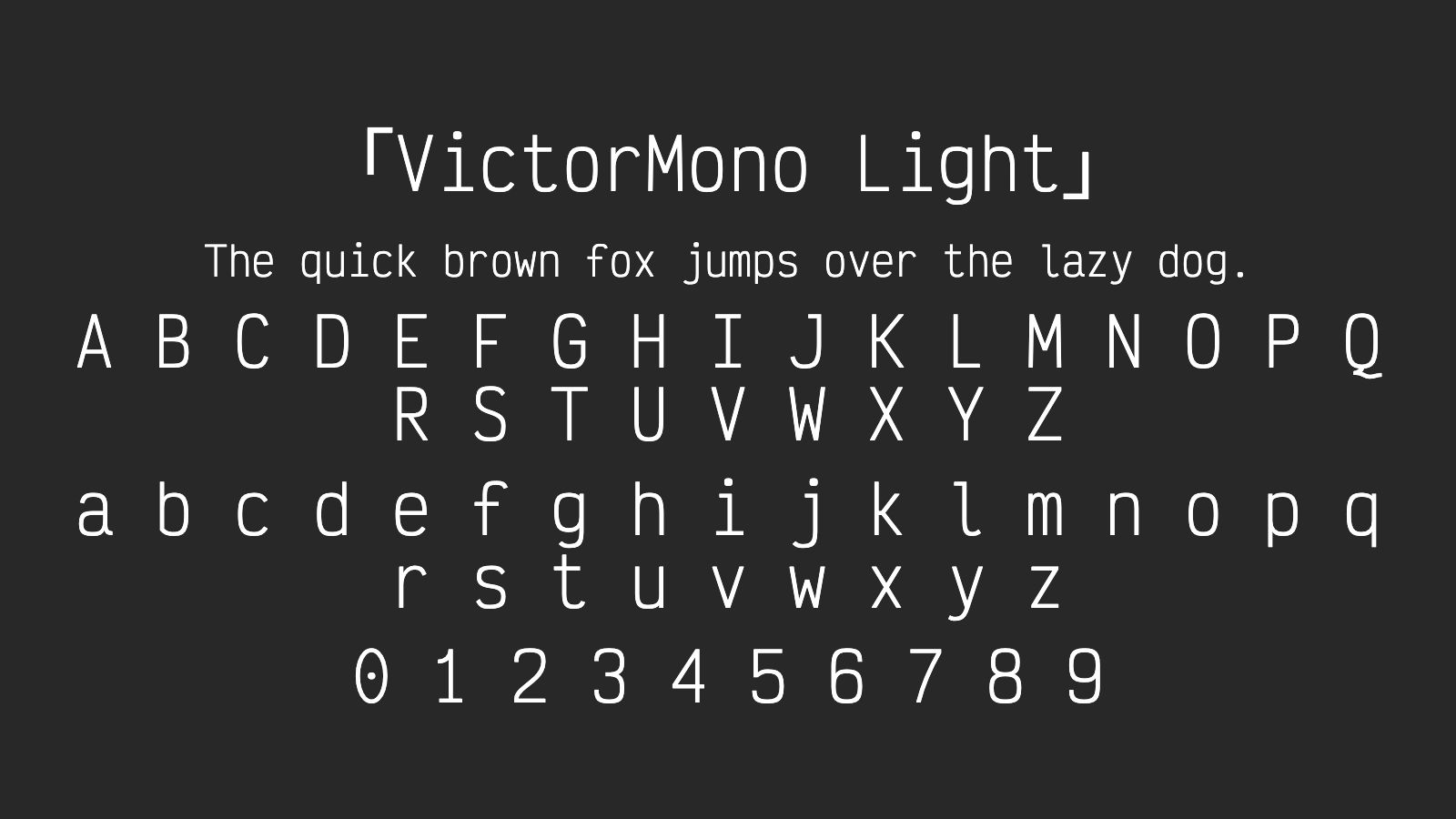 VictorMono-Light字体预览