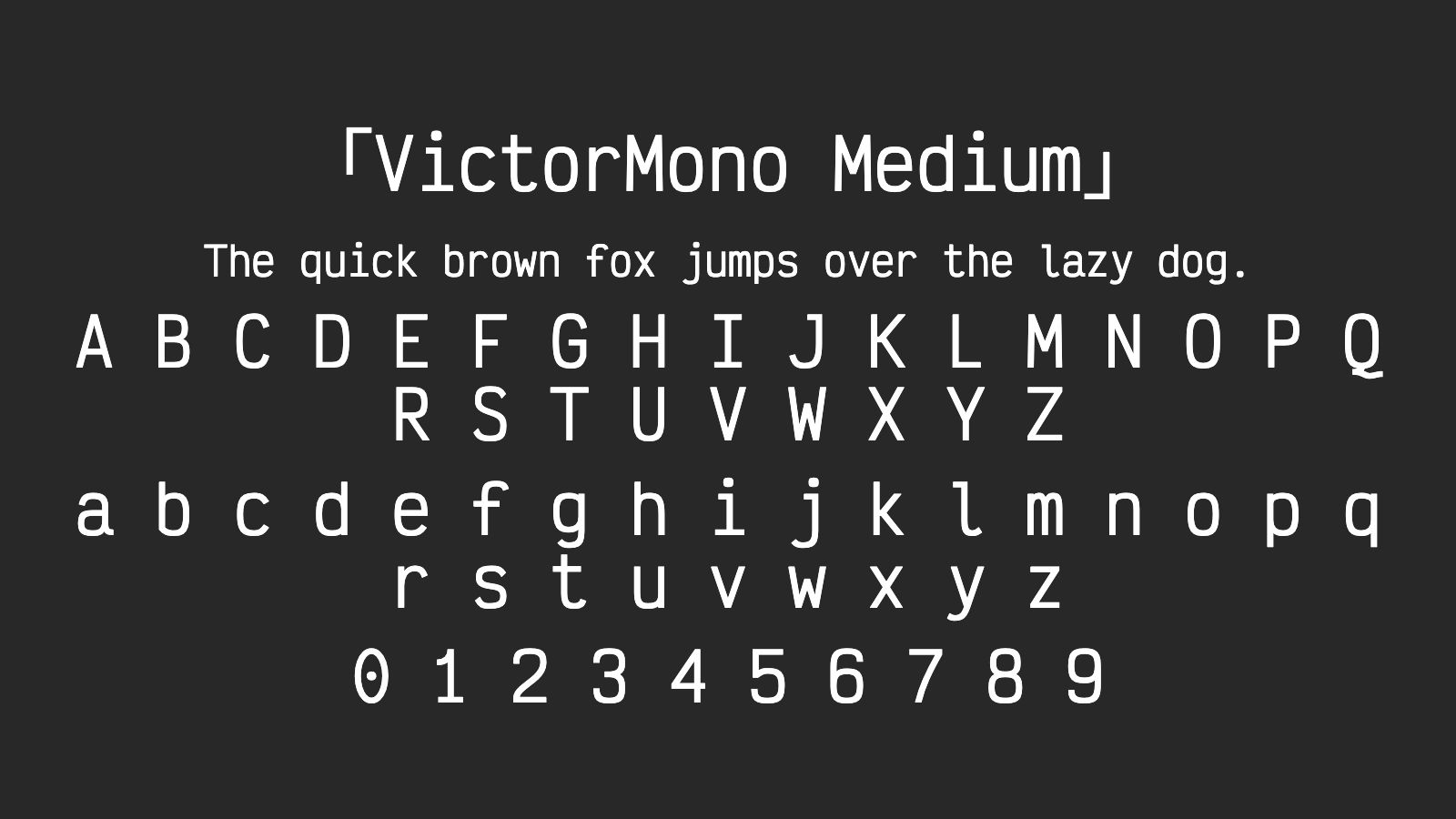 VictorMono-Medium字体预览