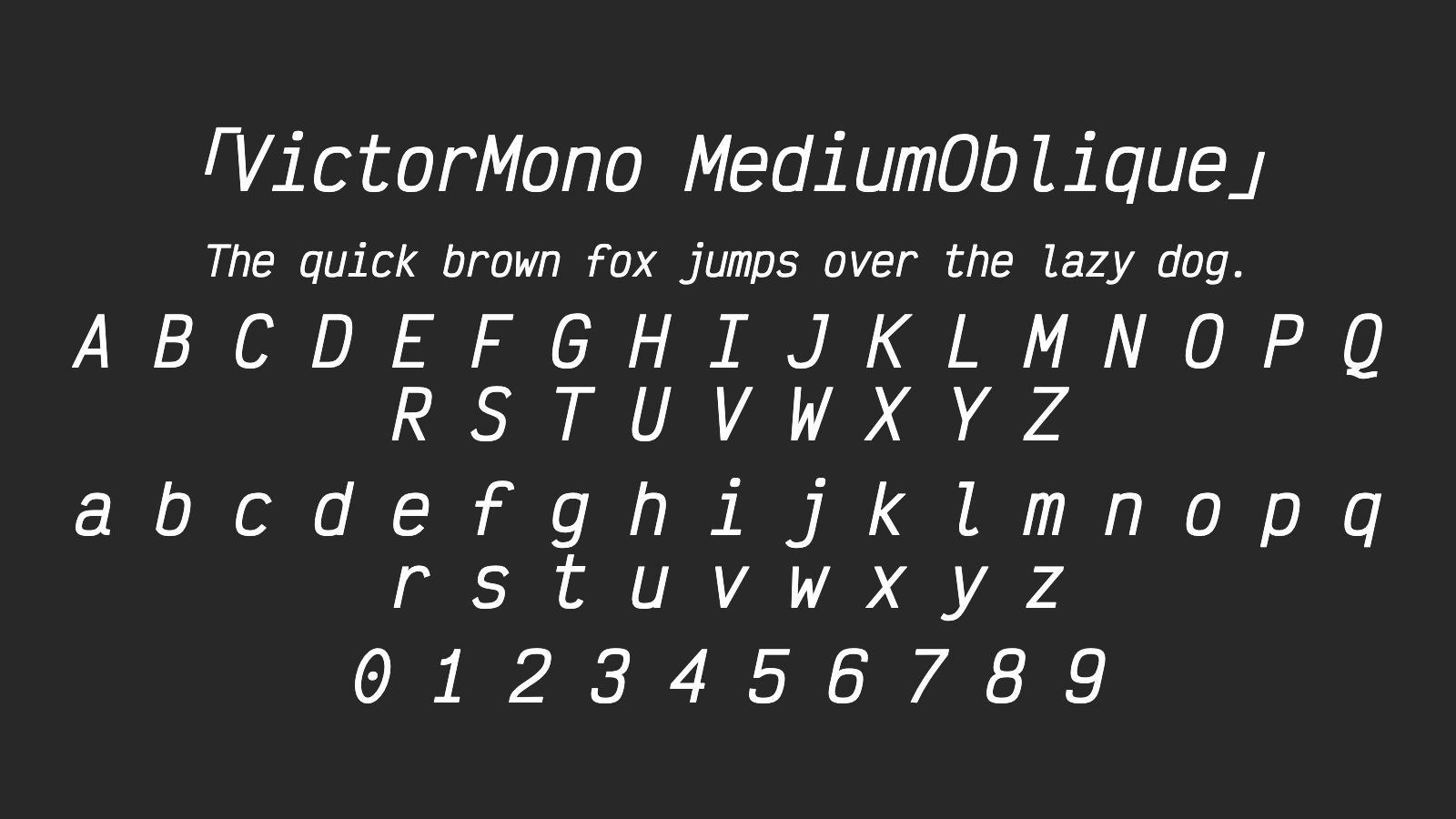 VictorMono-MediumOblique字体预览