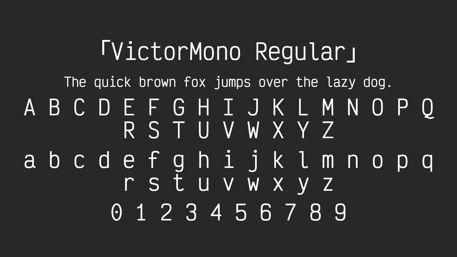 VictorMono-Regular字体预览