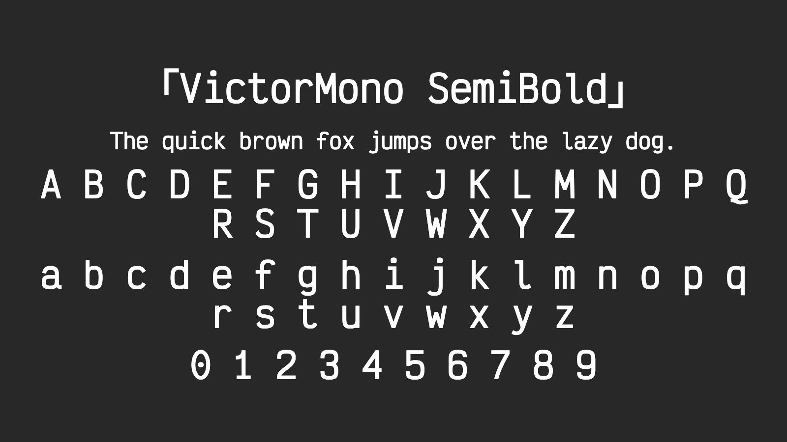 VictorMono-SemiBold字体预览