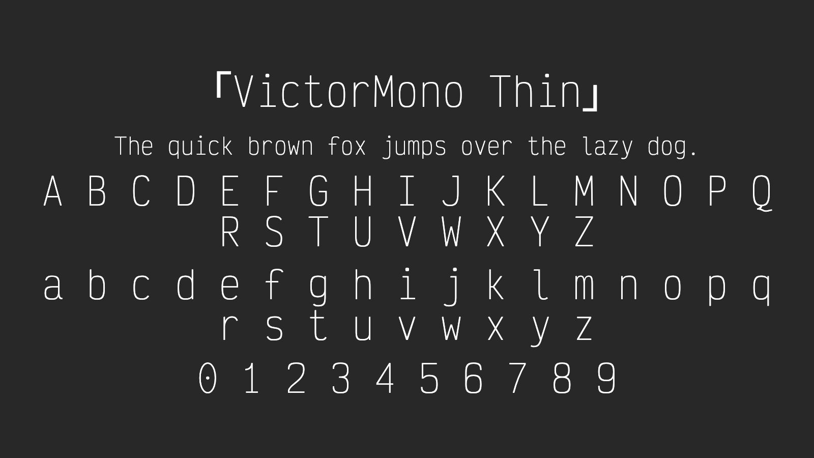 VictorMono-Thin字体预览