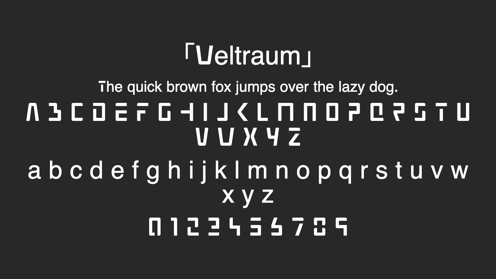 Weltraum字体预览