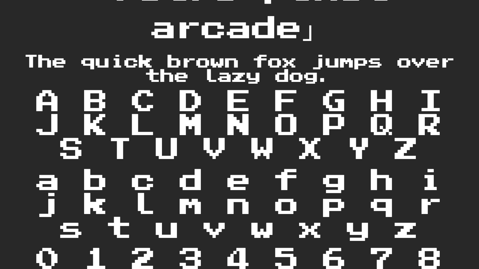 retro-pixel-arcade字体预览