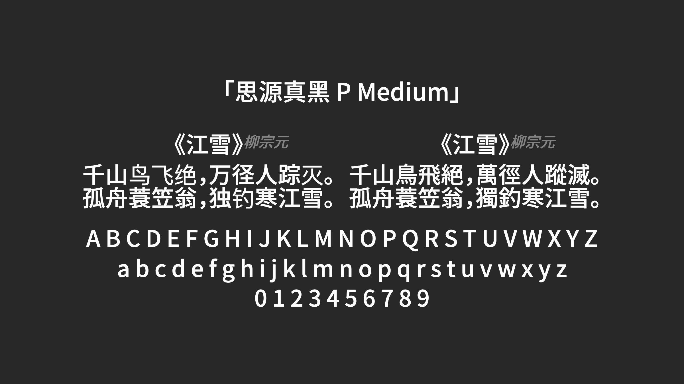 思源真黑-P-Medium字体预览