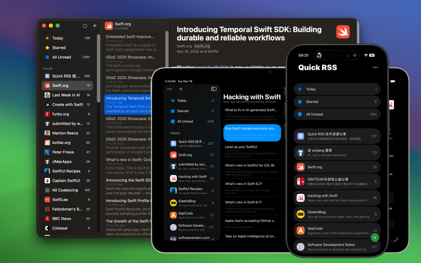 Quick RSS Screenshot all