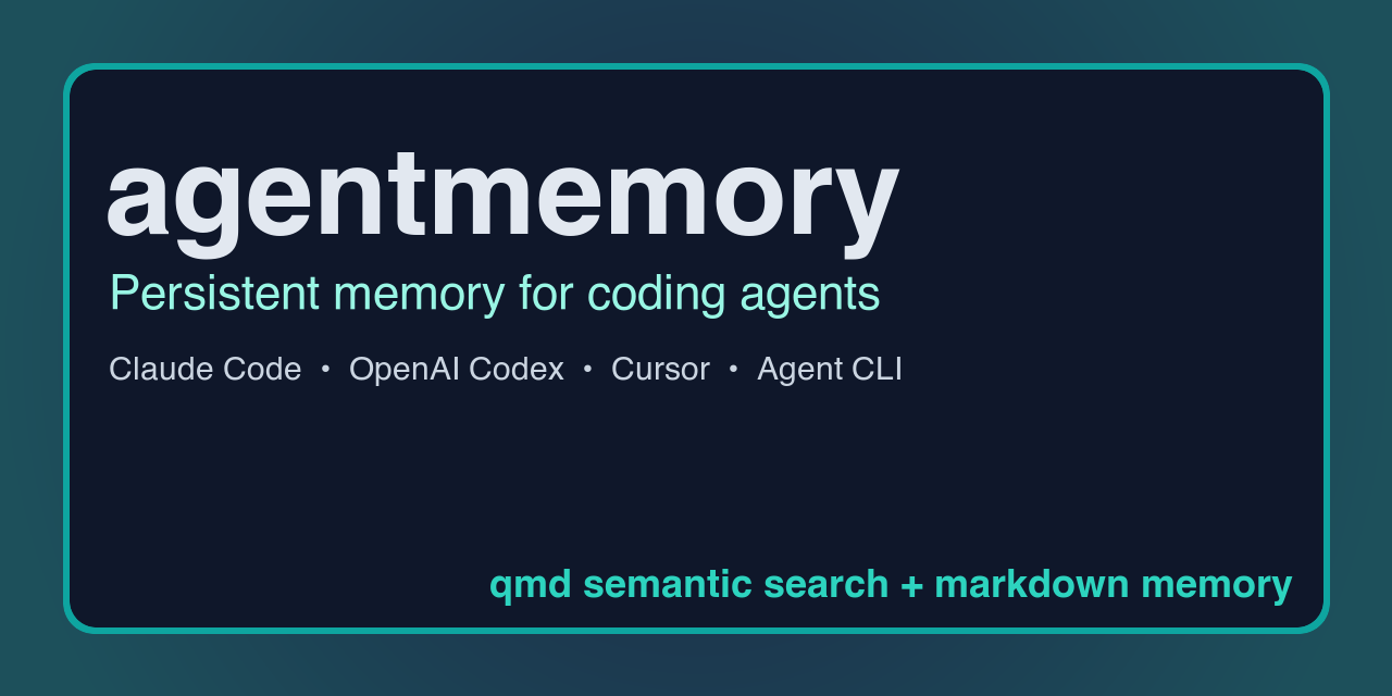 agentmemory — Persistent Memory for Coding Agents (Claude Code, Codex ...