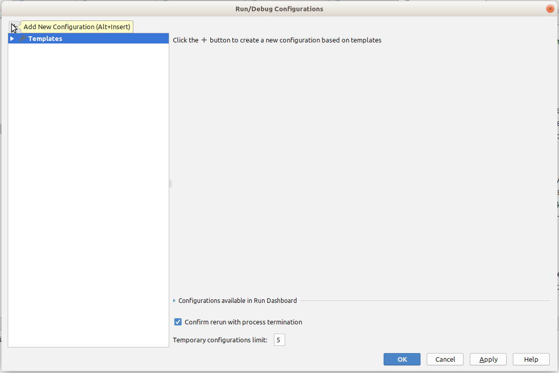 Edit run configurations