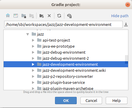 Set jazz development environment path