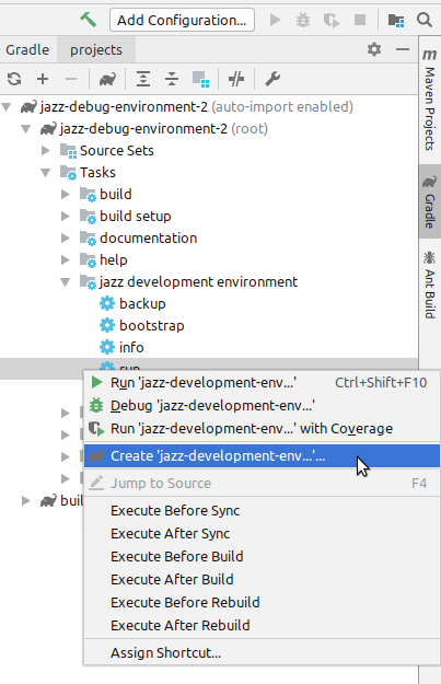Customize run task